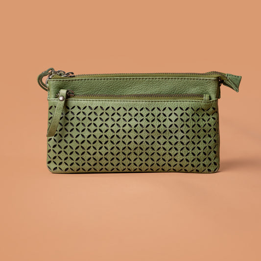 Green Women Genuine Leather Sling Bag for Women | Iron Tailor