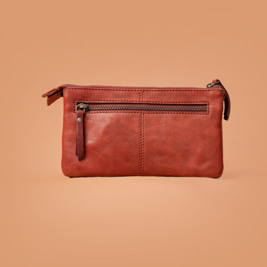 Back View of Rust Genuine Leather Sling Bag | Iron Tailor