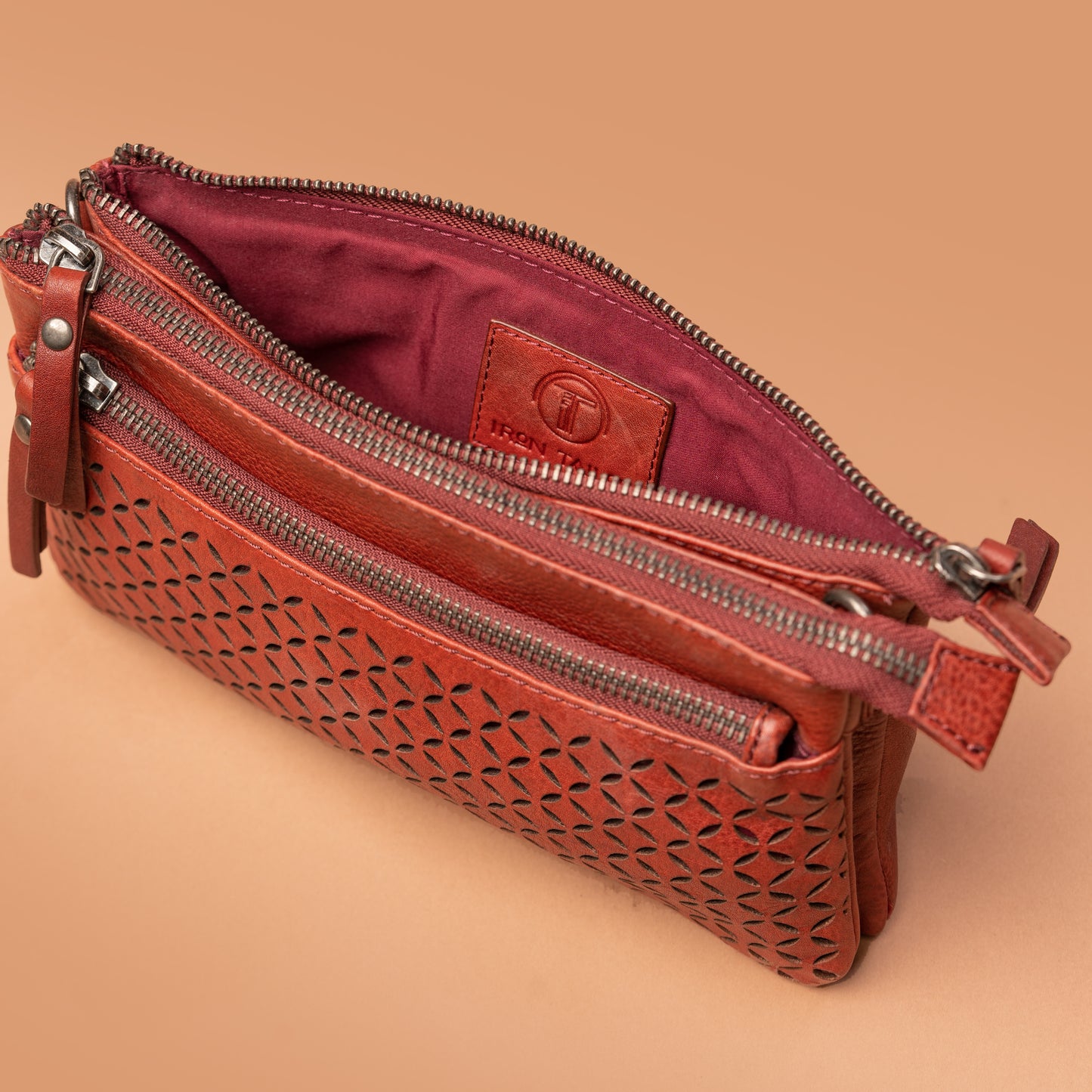 Rust Leather Sling Bag with Spacious Interior | Iron Tailor