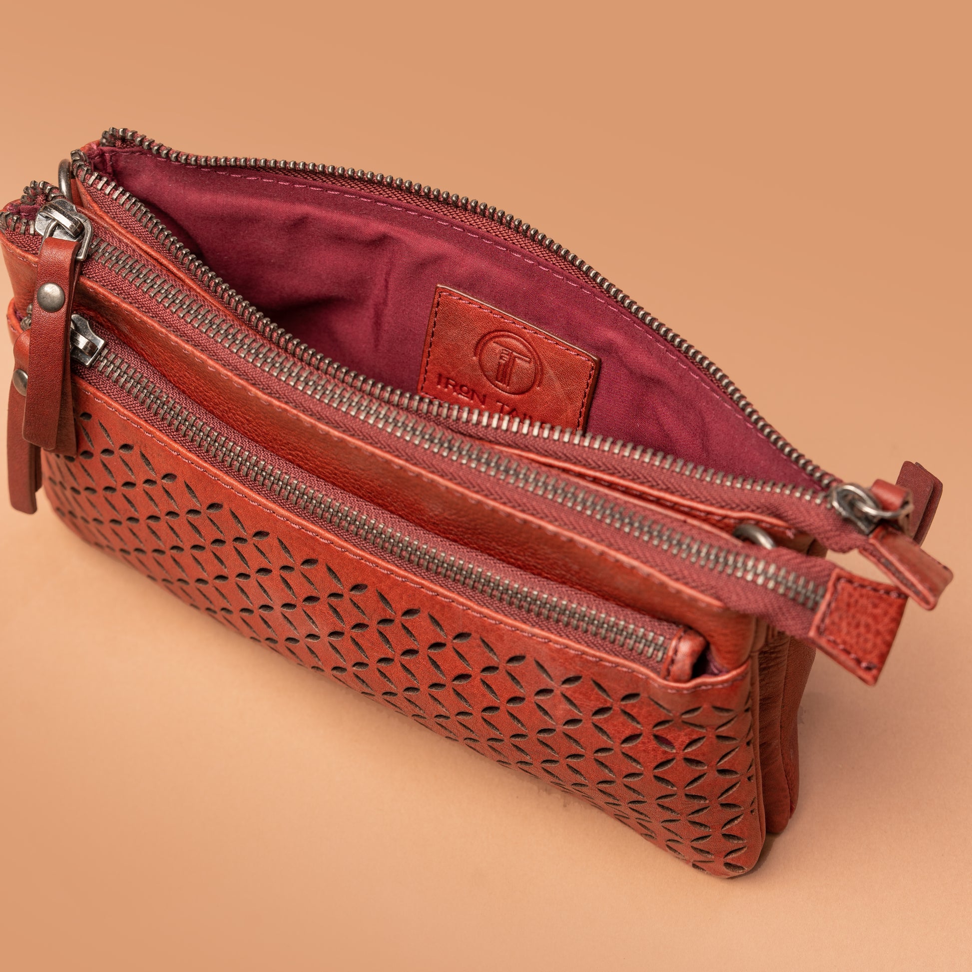 Rust Leather Sling Bag with Spacious Interior | Iron Tailor