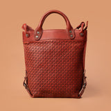 Maverick Hand Bag in Red Genuine Leather | Iron Tailor