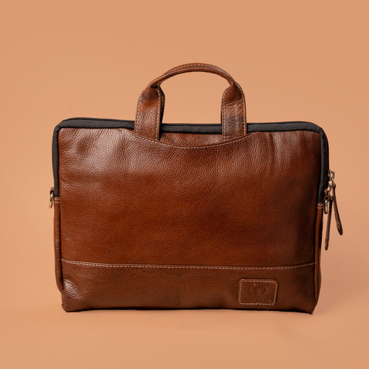 MacBook Bag Brown – Macbook Leather Bag | Iron Tailor