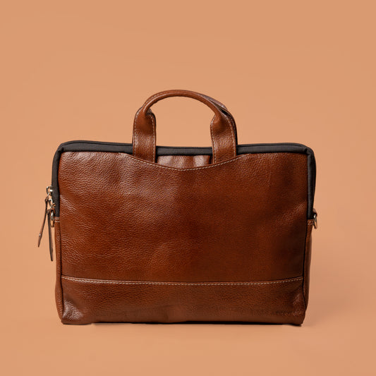 Brown Leather Laptop Bag for Men | Iron Tailor