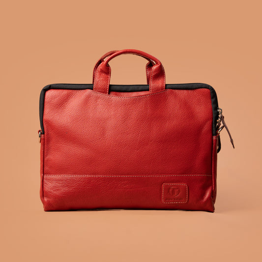 MacBook Bag Red – Macbook Leather Bag | Iron Tailor