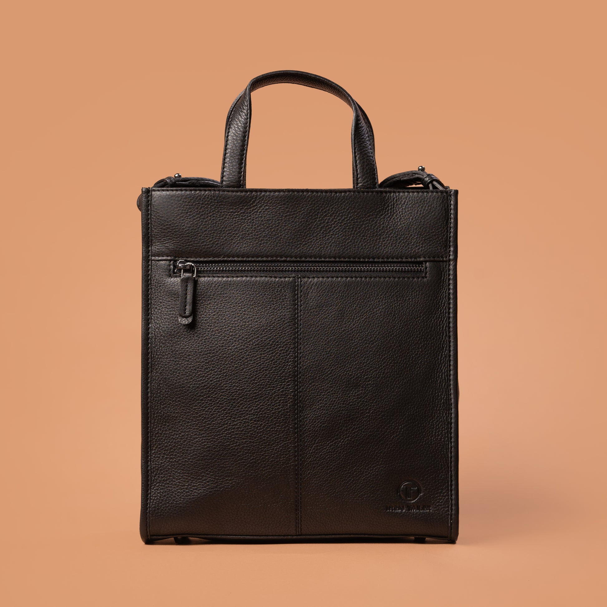 Back View of Black Hairon Leather Tote Bag for Women | Iron Tailor