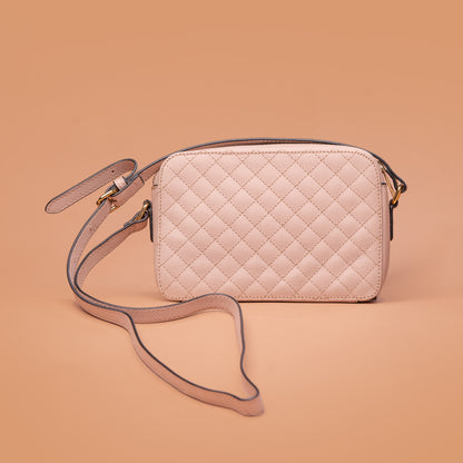 Rose Gold Leather Sling Bag with Adjustable Shoulder Strap | Iron Tailor