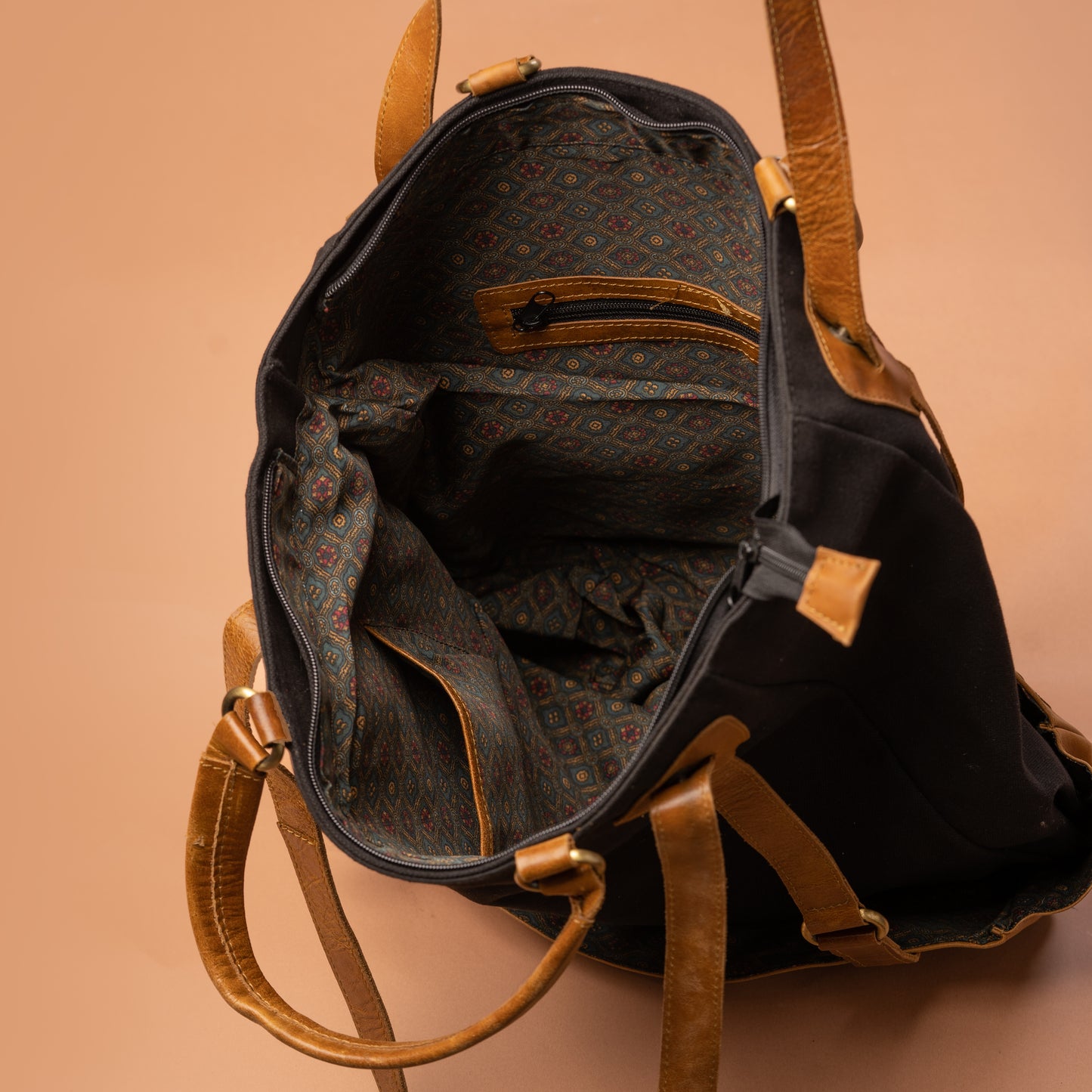 Spacious Canvas Tote Bag with Multiple Compartments | Iron Tailor