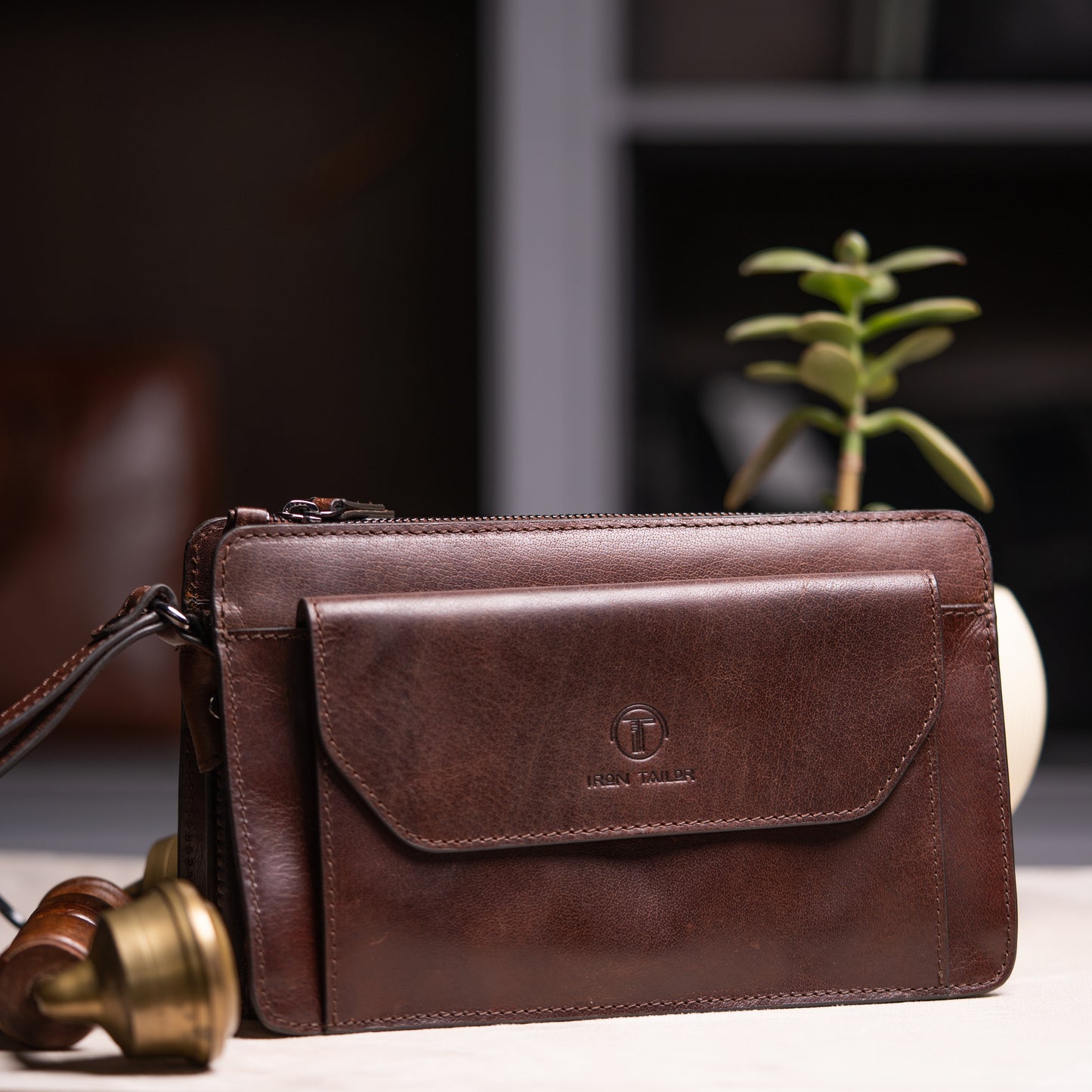 Iron Tailor Leather Wristlet Wallet Lifestyle View | Iron Tailor
