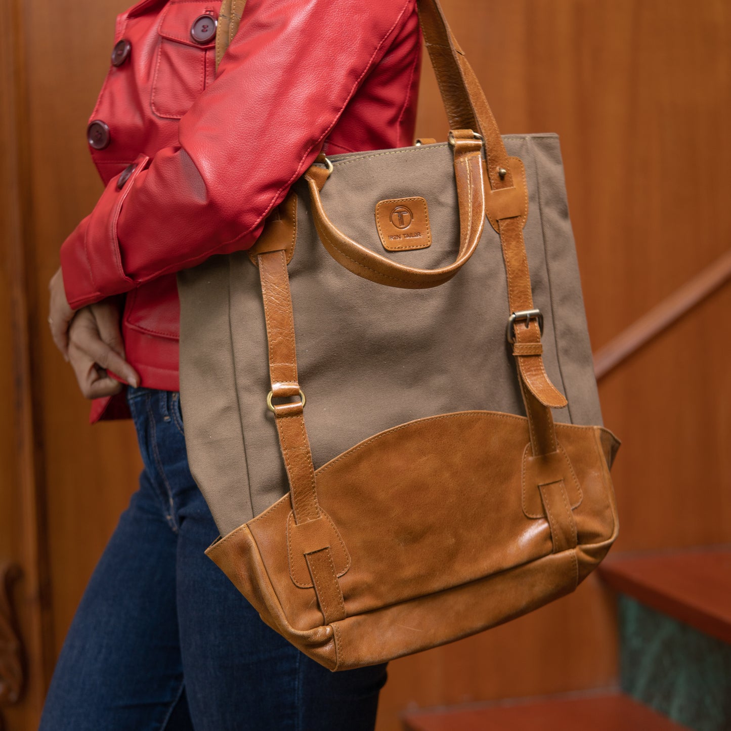 remium Canvas & Leather Tote Bag for Work and Travel | Iron Tailor