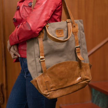 remium Canvas & Leather Tote Bag for Work and Travel | Iron Tailor