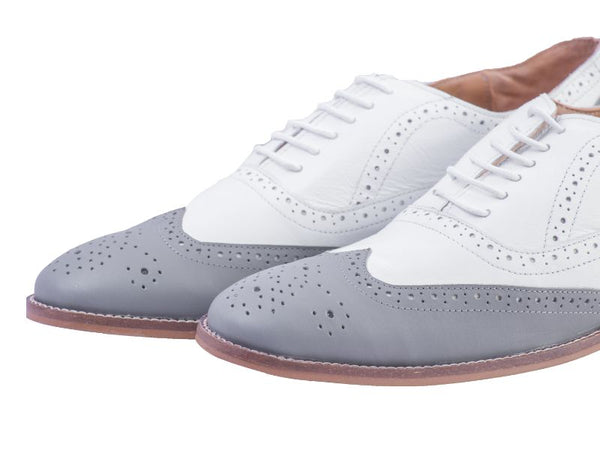 Brogue White With Grey